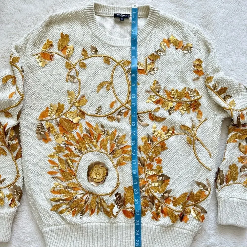 NEW!!! CHANEL 18C PARIS GREECE EMBROIDERED POOLOVER SWEATER FR 40 US 8
